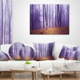 thumbnail image 3 of Designart Magenta Foggy Fairytale Forest - Forest Throw Pillow - 18x18, 3 of 4