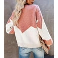 thumbnail image 5 of Drop Shoulder Color Block Sweater Pink Large, 5 of 5