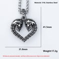 thumbnail image 5 of ZMY Home Stainless Steel Party Jewelry Long Chain Edgy Love Heart Skull Pendant Necklace for Men, 5 of 6