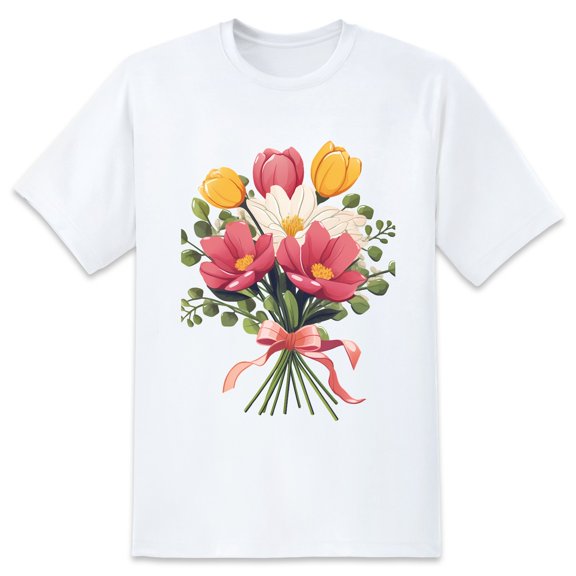 Men's Graphic TeeFlower (1) Letter Print T-Shirts Round Neck Short Sleeves Sizes XS-5XL Summer Daily Casual Tops