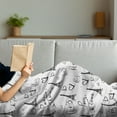 thumbnail image 3 of Paris Soft Flannel Fleece Throw Blanket, World Capital City of Love French European Hand Drawn Sketch Eiffel Illustration, Cozy Plush for Indoor and Outdoor Use, 50" x 60", Black White, by Ambesonne, 3 of 5