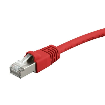 UPC: 0889028054529 | Monoprice Cat6A Ethernet Patch Cable – 0.5 Feet – Red | Network Internet Cord – RJ45  550Mhz  STP  Pure Bare Copper Wire  10G  26AWG