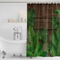 thumbnail image 6 of 66x72 Inch Shower Curtains for Bathroom, Tropical Leaves Bath Curtain Decor, Summer Botanical Monstera Leaf Wooden Brown Waterproof Restroom Curtains Shower Set Accessories with 12 Hooks 66 Inch, 6 of 7