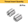 thumbnail image 3 of Uxcell 20pcs Thread Repair Inserts M10 x 1.5 Male to M6 x 1 Female Thread 12mm Long Stainless Steel Reducing Nuts Metric Self Tapping Sleeves, 3 of 7