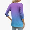 thumbnail image 6 of Women's V Neck T Shirts Women's V Neck T Shirts Gradient 3/4 Sleeve Tops for Women Casual Loose Basic Tees, 6 of 9