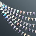 thumbnail image 1 of Banderín colgante holográfico de 40 pies para decoración de fiestas, graduación, cumpleaños, aniversario, compromiso, boda, novia, bebé, suministros para fiestas de discoteca, 1 of 6
