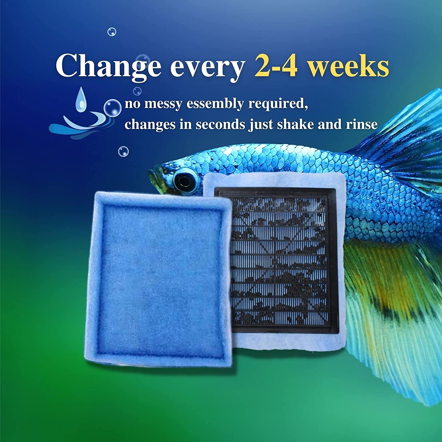 6 Pack Replacement Aquarium Filter Cartridge, Fit for Aqua-Tech 20-40/30-60 Gallon Power Filters, for Aqua-Tech EZ-Change #3 Fish Tank Filters
