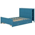 thumbnail image 6 of Full Size Platform Bed with Drawers and Storage Shelves, Wood Platform Bed Frame with Legs and Center Support, Full Storage Bed for Teen Adults, No Box Spring Needed, Blue, 6 of 9