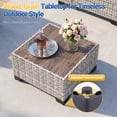 thumbnail image 6 of 6-Piece Outdoor Patio Furniture Set, PE Wicker Rattan Sectional Sofa Conversation Set with Tempered Glass Table & Thick Cushions - All-Weather Garden, Backyard Furniture,Turquoise, 6 of 11