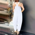 thumbnail image 3 of ZZwxWA Womens Summer Jumpsuits Casual Playsuit Boho Wide Leg Overalls Sleeveless Romper Travel Vacation Outfits with Pockets, 3 of 6