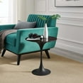 thumbnail image 6 of Modway Lippa 20" Round Modern Artificial Marble/Metal Side Table in Matte Black, 6 of 6