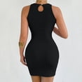 thumbnail image 4 of CIENVNSTG Women Summer Formal Wedding Guest Dress Elegant Tank Ruched Bodycon Mini Dress Casual Sleeveless Slim Club Party Knit Dresses Black XS, 4 of 6