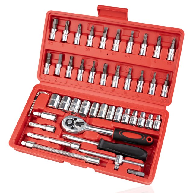 Juego de destornilladores con llave de trinquete Beaiguna, 46 piezas, 1/4 pulgadas