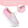 thumbnail image 2 of Bocca Girls Pink Glitter Slip on Sneakers Kids Canvas Walking Shoes Size 12, 2 of 6