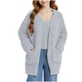 thumbnail image 4 of Posijego Girls Fleece Cardigans Long Sleeve Fuzzy Open Front Soft Cardigan Jacket Outerwear with Pockets, 4 of 7