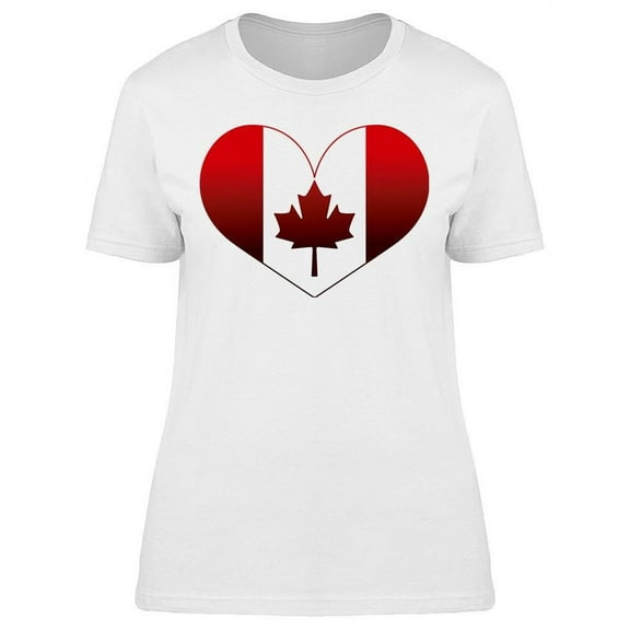 Canada Day Heart Flag T-Shirt Women -Image by Shutterstock, Female Small