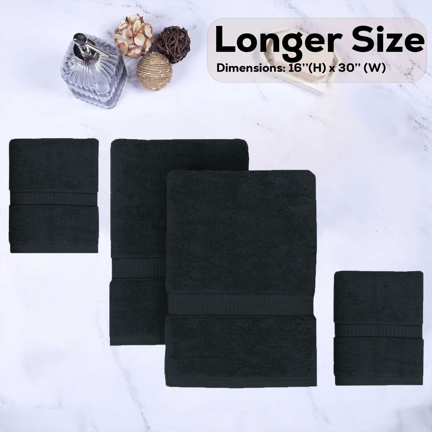 Gold Textiles Premium Grey Hand Towels 4 Packs 16x30 inches for Bathroom 100% Ring Spun Cotton Towel