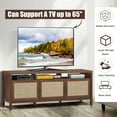 thumbnail image 6 of Giantex Mid-Century TV Stand, Entertainment Center w/3 Rattan Doors & Interior Adjustable Storage Shelves, Walnut, 6 of 6