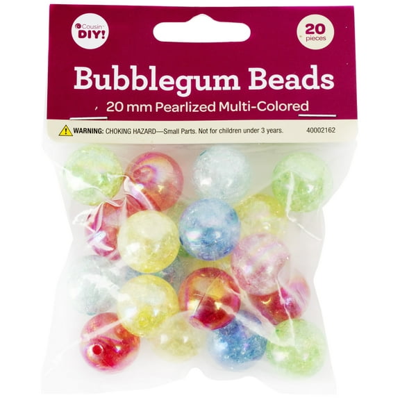 CousinDIY Bubblegum Bead 20mm 20/Pkg-Pearlized