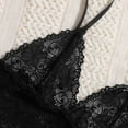 thumbnail image 3 of Gibobby Conjunto de pijama Conjunto de pijama largo para mujer, lencería de noche de seda con tapeta, camisetas y pantalones cortos para mujer, ropa de dormir informal(Negro,G), 3 of 4