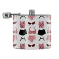 thumbnail image 2 of Vintage Retro Beach Wear Bikinis Swimsuits Pattern Stainless Steel 5oz Hip Drink Kidney Flask, 2 of 4