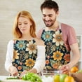 thumbnail image 3 of Pioneer Flower Floral Print Pattern Apron-Garden Aprons for Women with Pockets-Cotton Linen Waterproof Kitchen Cooking Gardening Aprons Adjustable for Kitchen,Cooking,BBQ and Salon 33x27 Inch, 3 of 7