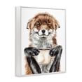thumbnail image 2 of Stupell Industries Happy Fox with Coffee Animals Painting White Framed Art Print Wall Art, 20 x 16, 2 of 8