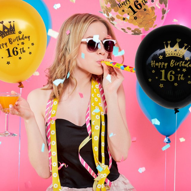 AURARMLET 15Ud Globos De Látex Con Para De Cumpleaños Colorida
