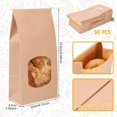thumbnail image 2 of HLONK 50Pcs Bakery Bags Paper Food Packaging Clear Window Reusable Cookie Bags Multipurpose Bread Toast Bags DIY Paper Bags for Candy Bread Sandwiches Coffee Beans 4.7x2.6x9.7 inch, 2 of 10