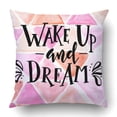 thumbnail image 1 of BSDHOME Se Réveille et Rêve d'Inspiration Taie d'Oreiller Coussin Housse Cas 16x16 Pouces, 1 of 2