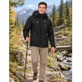 thumbnail image 4 of Men's Waterproof Ski Jacket with Fleece Lining - Winter Snow Coat for Hiking & Outdoor Sports Black Small, 4 of 9