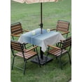 thumbnail image 4 of Outdoor Tablecloths with Umbrella Hole & Zipper, Blue Grey Ombre 60x60 Inch Square Tablecloths, Farmhouse Gradient Minimalist Waterproof Table Cloth, Patio/Pool/Picnic Table Covers, 4 of 8