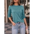 thumbnail image 5 of FUNING Womens Long Sleeve Shirts Pleated Crew Neck Casual Fall Fashion Tops Loose Fit Lightweight Girls Outfits Clothes, 5 of 6