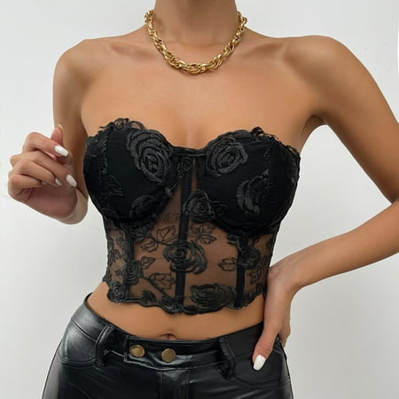 

Women Lingerie Corset Lace Floral Bralette Bralet Bra Tank Cami Crop Underwear