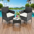 thumbnail image 5 of Simenmax Patio Furniture Set 3 Pieces, Outdoor Wicker Furniture with Coffee Table, Modern Rattan Patio Chairs Conversation Sets with Sofa for Garden, Terrace, Porch, Balconies, Lawns, Black, 5 of 9