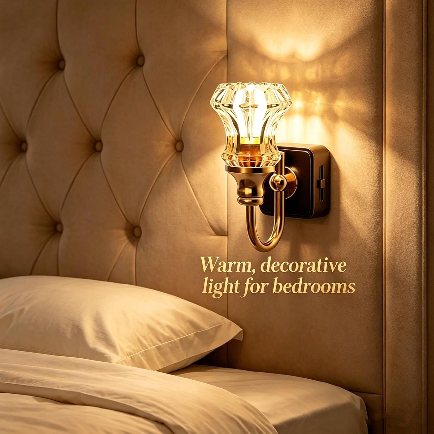 Flower Candle LED Vintage Plug in Night Light, Flower Candle LED Night Light Plug into Wall, Retro Soft Warm Plug-in Walls Nightlight for Bedroom, Bathroom, Living Room (2 pcs)