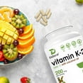 Vitamin K2 (MK7) 200mcg Premium Menaquinone7 Form, Easily Absorbed