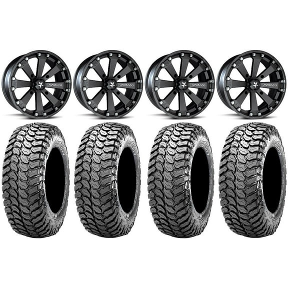 MSA Black Kore 14" UTV Wheels 30" Liberty Tires Yamaha Viking Wolverine YXZ1000R CFMoto ZForce 950 UForce 1000