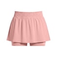 thumbnail image 5 of Kinrui Womens Summer Skorts Tummy Control Dressy Smocked Skort Casual Knee Length Tennis Skirt with Shorts Pink M, 5 of 6