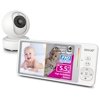 Video Baby Monitor,1080P Full HD Ultra clear image quality,5.5" IPS Screen Monitor,Pan Tilt Camera,Range up to 1000ft,22h Battery Life, 2-Way Talk,Split Screen,Night Vision,Temperature Monitor,No WiFi