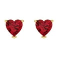 thumbnail image 3 of 1.5 Ct Heart Cut Studs Pink Tourmaline 14K Yellow Solid Solid Gold Everyday Dainty Earrings Screw Back, 3 of 7