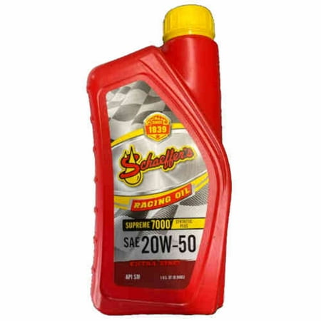 Schaeffer&rsquo;s 0705-012S Supreme 7000 20W-50 Synthetic Plus Racing Engine Oil 1 Quart