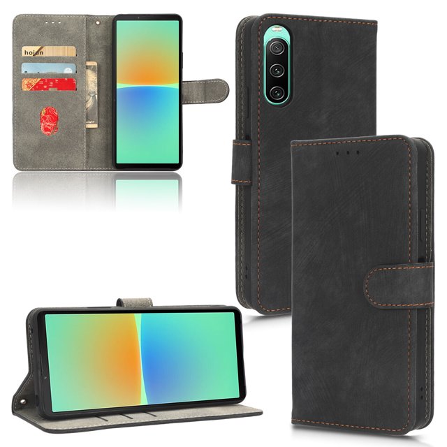 Case for Sony Xperia 10 IV RFID Blocking Flip Cover Magnetic Wallet Compatible with Sony Xperia 10 IV Case