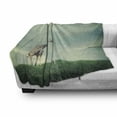 thumbnail image 3 of Giraffe Soft Flannel Fleece Throw Blanket, Mother Child Animal on Meadow Fairytale Atmosphere Stars Romance Moon Image, Cozy Plush for Indoor and Outdoor Use, 50" x 70", Multicolor, by Ambesonne, 3 of 6