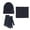 Dark Blue, variant on Hat Scarf Gloves Set 3 Pieces Warm Beanie Hat Thermal Circle Loop Scarf Touch Screen Gloves Winter Set