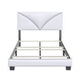 thumbnail image 3 of Boyd Sleep Cornerstone White Faux Leather Queen Size Upholstered Platform Bed, Qualified Box Spring or Foundation Required for Use, 3 of 8