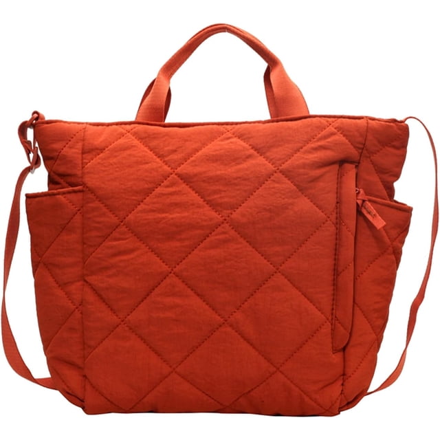 LHSHID Quilted Tote Bag Soft Trendy Puffer Tote Bag Light Winter Down Padding Designer Crossbody Bag Shoulder Handbags