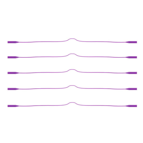5 piezas de correas de silicona para gafas de sol, gafas de lectura, patillas para gafas Púrpura