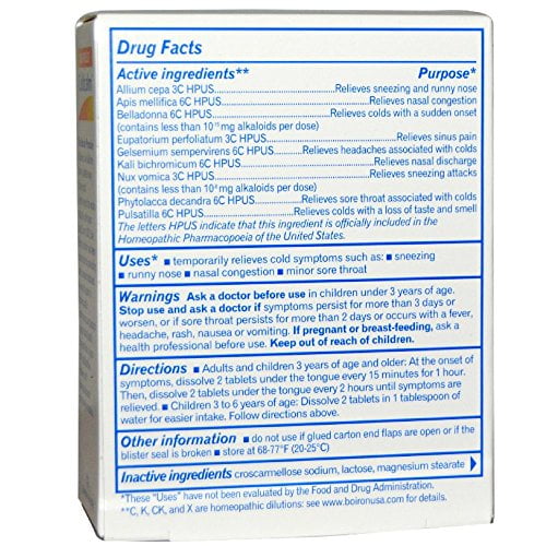 Boiron Homeopathic Medicine Coldcalm Tablets for Colds, 60 Count
