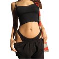 thumbnail image 2 of Fortune Women Mini Vest Solid Color Sleeveless Low Cut Camisole Spaghetti Strap Crop Tops, 2 of 7